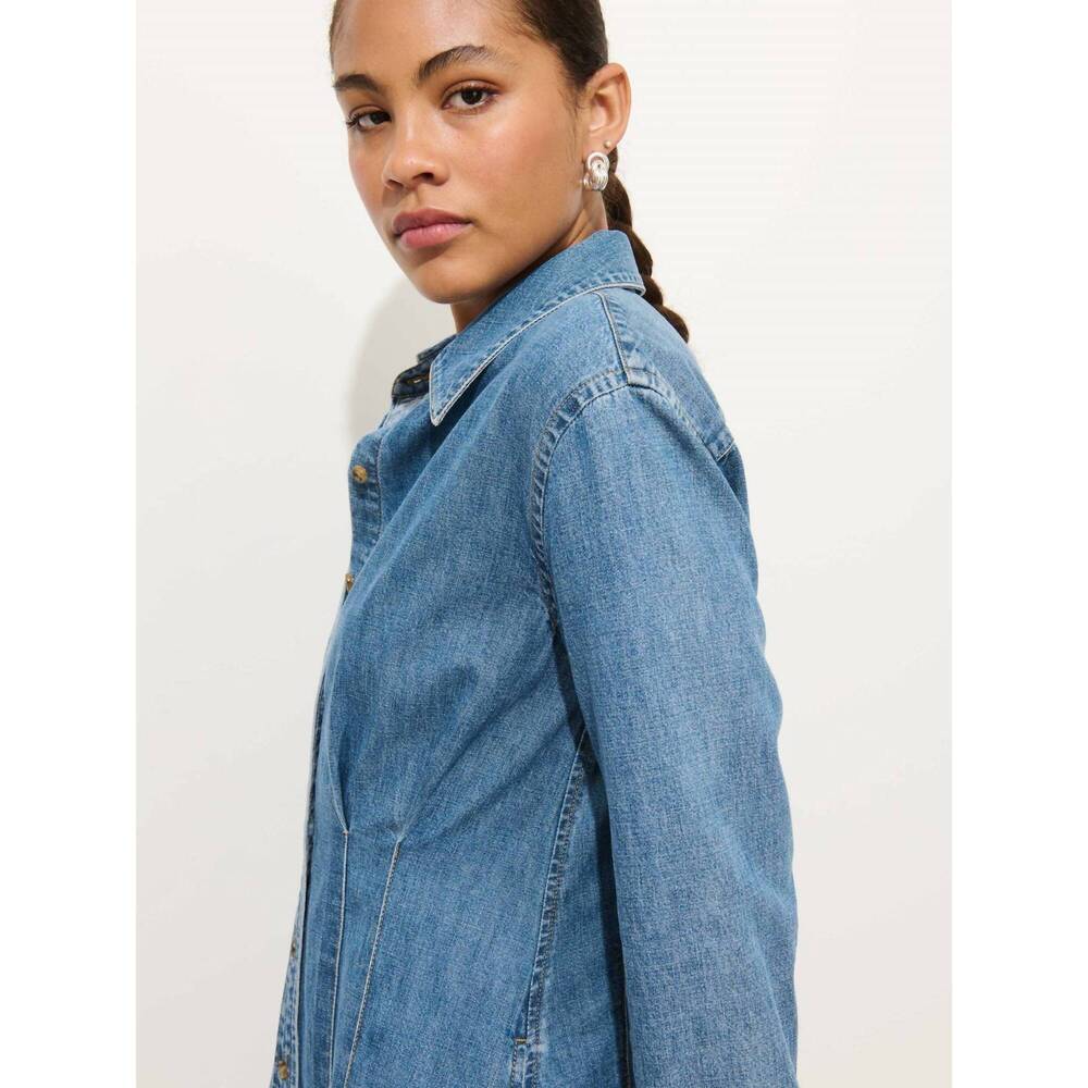 NEW ALEX MILL camille shirtdress in denim - Picture 5 of 6